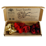 Scrunchie Gift Box - 3 Children Sized Scrunchies - The Red & Gold Box