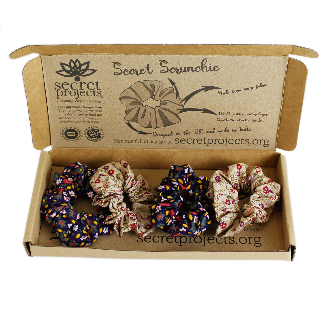 Scrunchie Gift Box - 3 Children Sized Scrunchies - The Flower Box