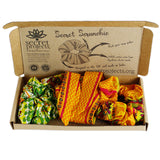 Scrunchie Gift Box - 3 Adult Scrunchies - The Greens Oranges and Purples 1