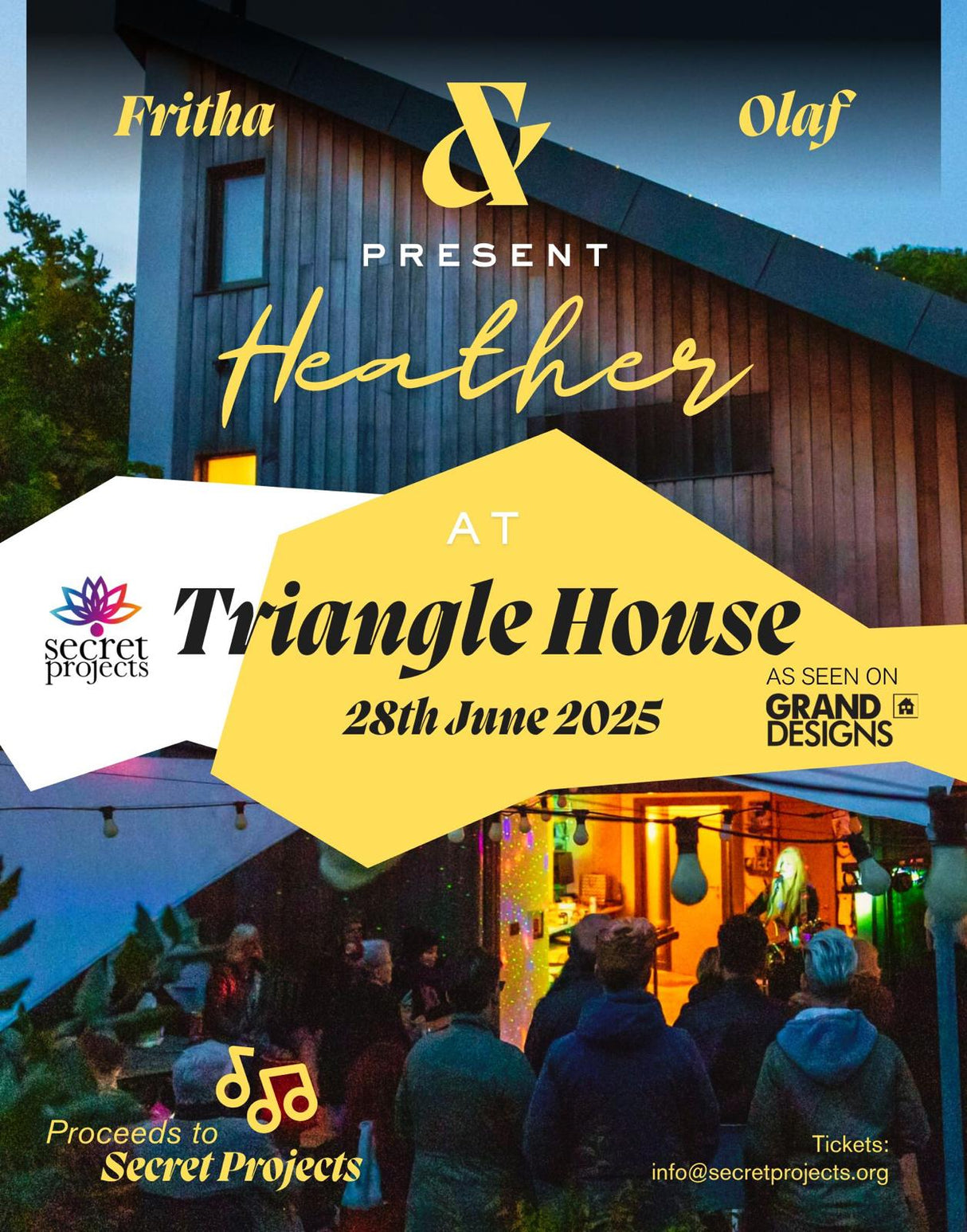 House Gig with Heather Findlay at Triangle House June 2025, as seen on Grand Designs (Saturday 28 June)