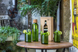 Dafu - set of 3 tall water glasses upcycled in Zanibar from waste glass bottles