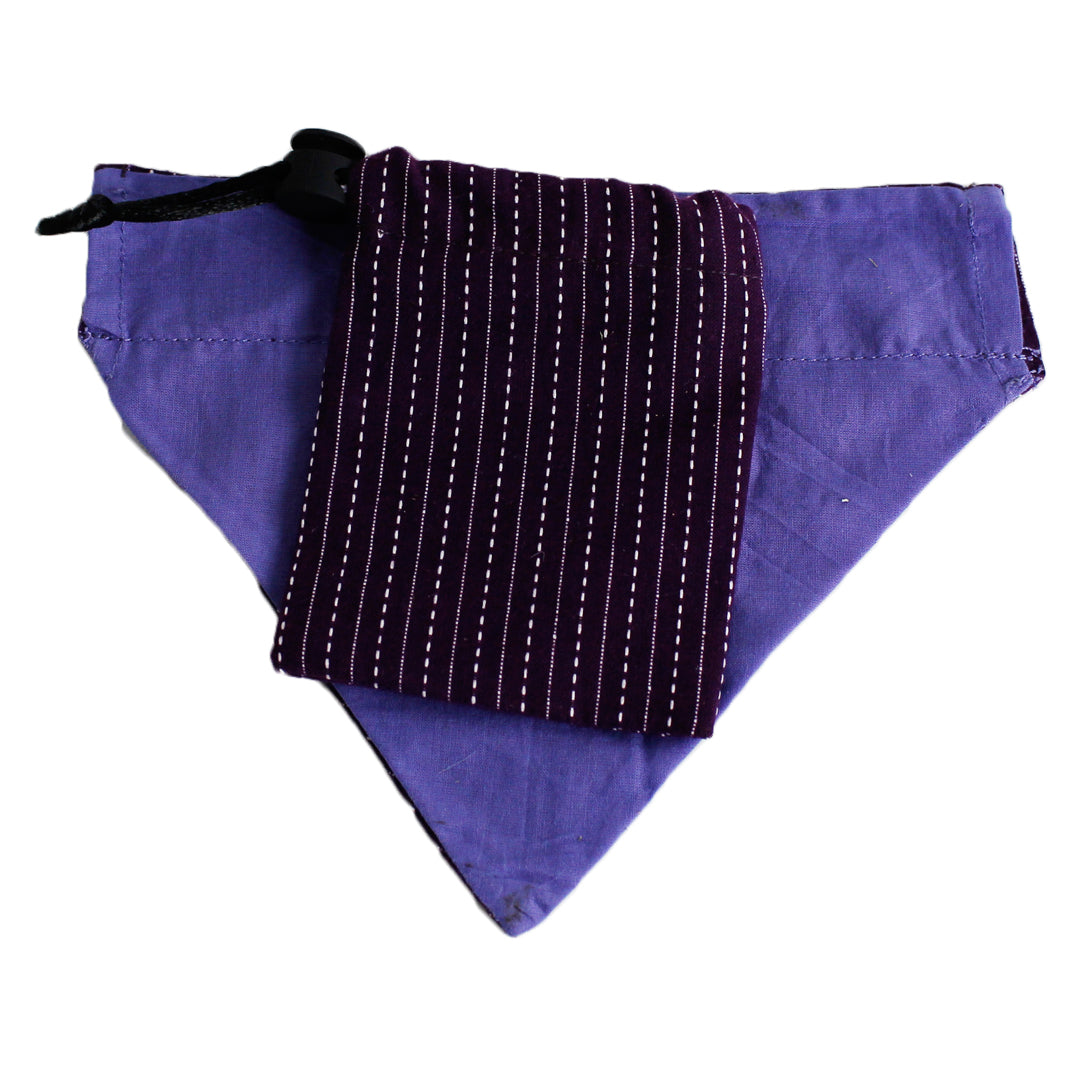 Purple Pin Stripe Dog Bandanna & matching Treat Bag 4 Sizes - Dog Clothing Cute