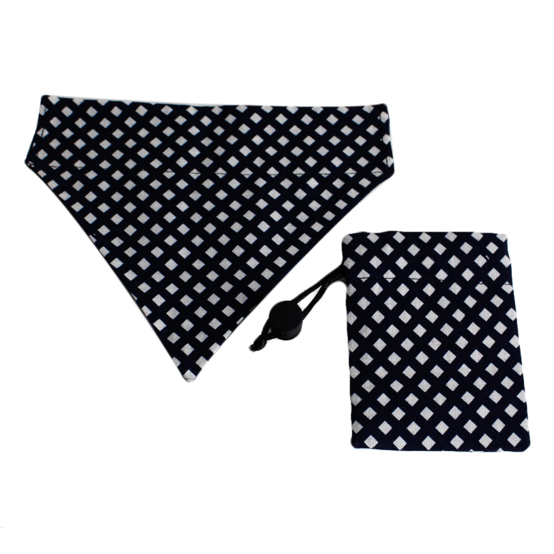 Black & White Dog Bandanna & matching Treat Bag 4 Sizes - Dog Clothing Cute