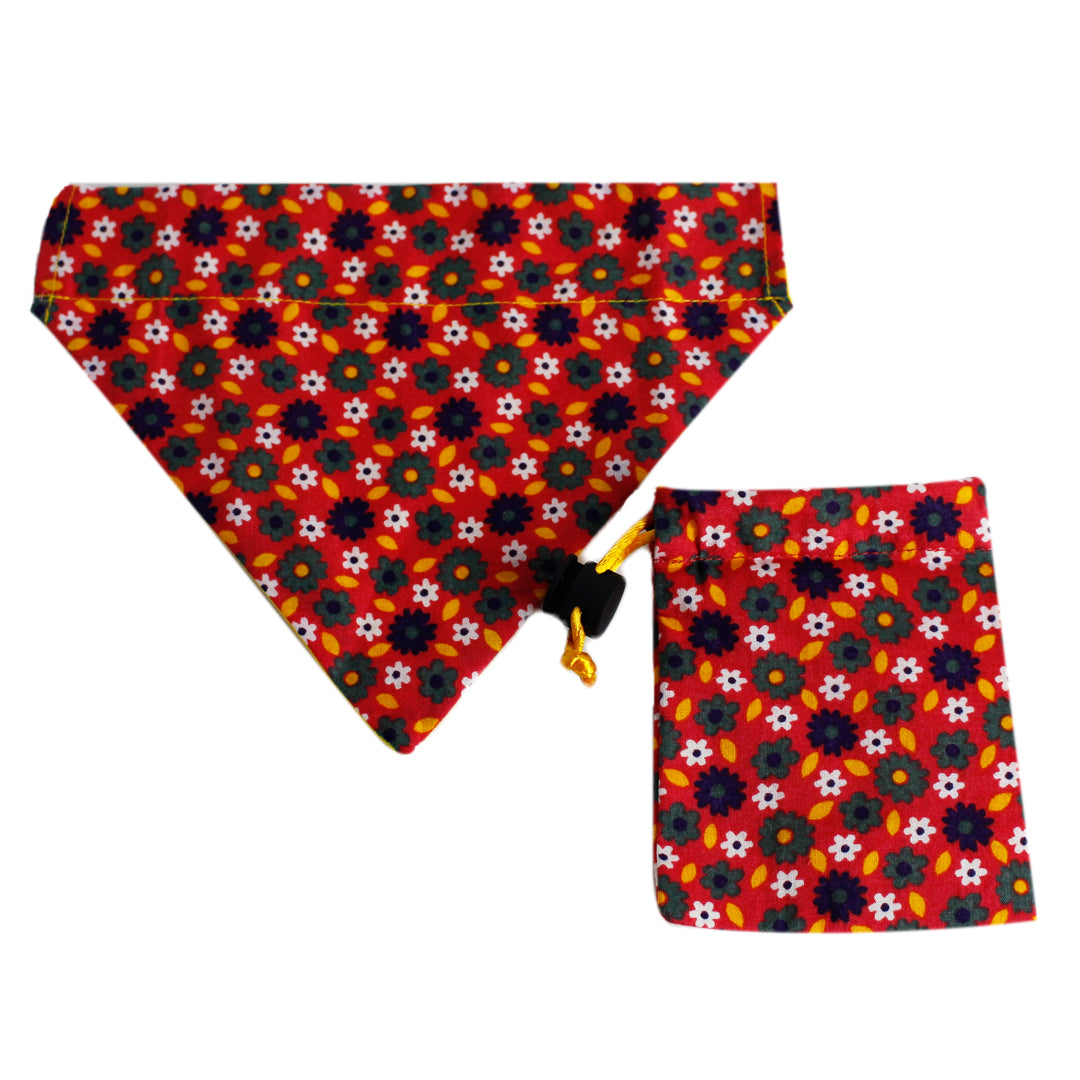 Ditsy Dog Bandanna & matching Treat Bag 4 Sizes - Dog Clothing Cute