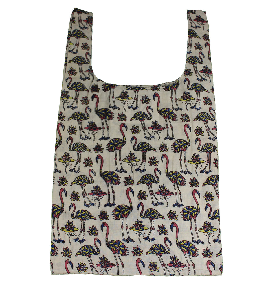Flock of Flamingos Cream Secret Shopping Bag