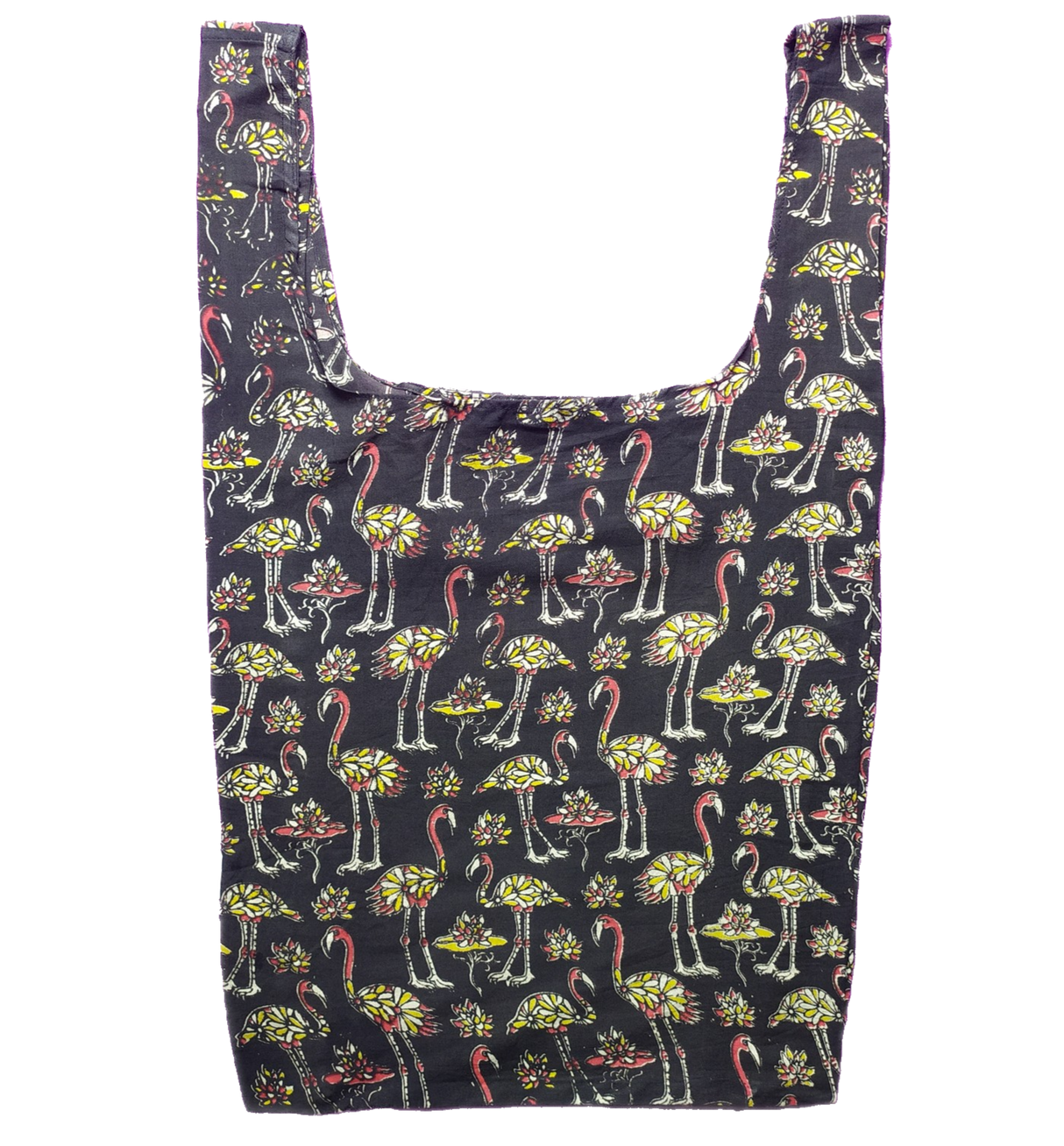 Flock of Flamingos Black Secret Shopping Bag