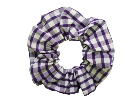 Secret Scrunchie Large - Purple Gingham