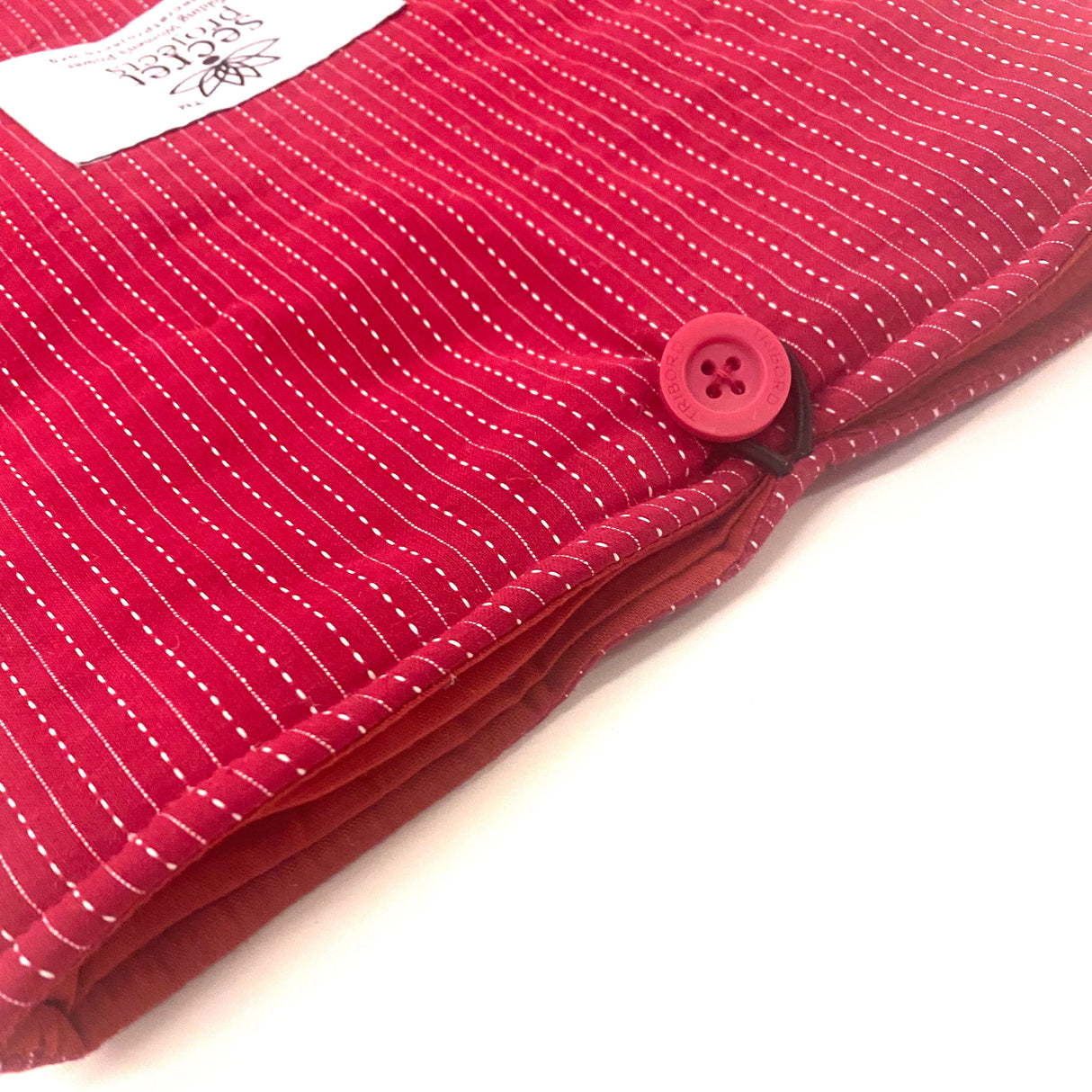 Pink White Line Laptop Case with Red Lining