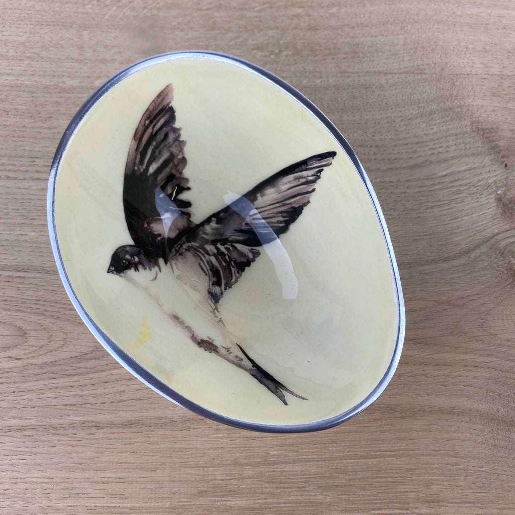 Humming Bird Oval Bowl by Tilnar Arts, fair trade producer, India