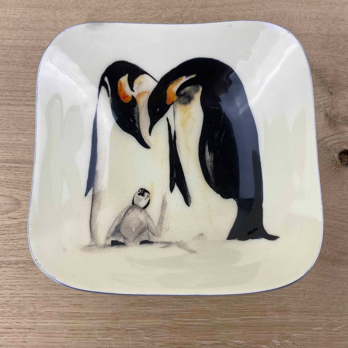 Penguin Square Bowl by Tilnar Arts, fair trade producer, India (white is more of a yellow colour)