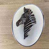 Zebra Oval Bowl by Tilnar Arts, fair trade producer, India