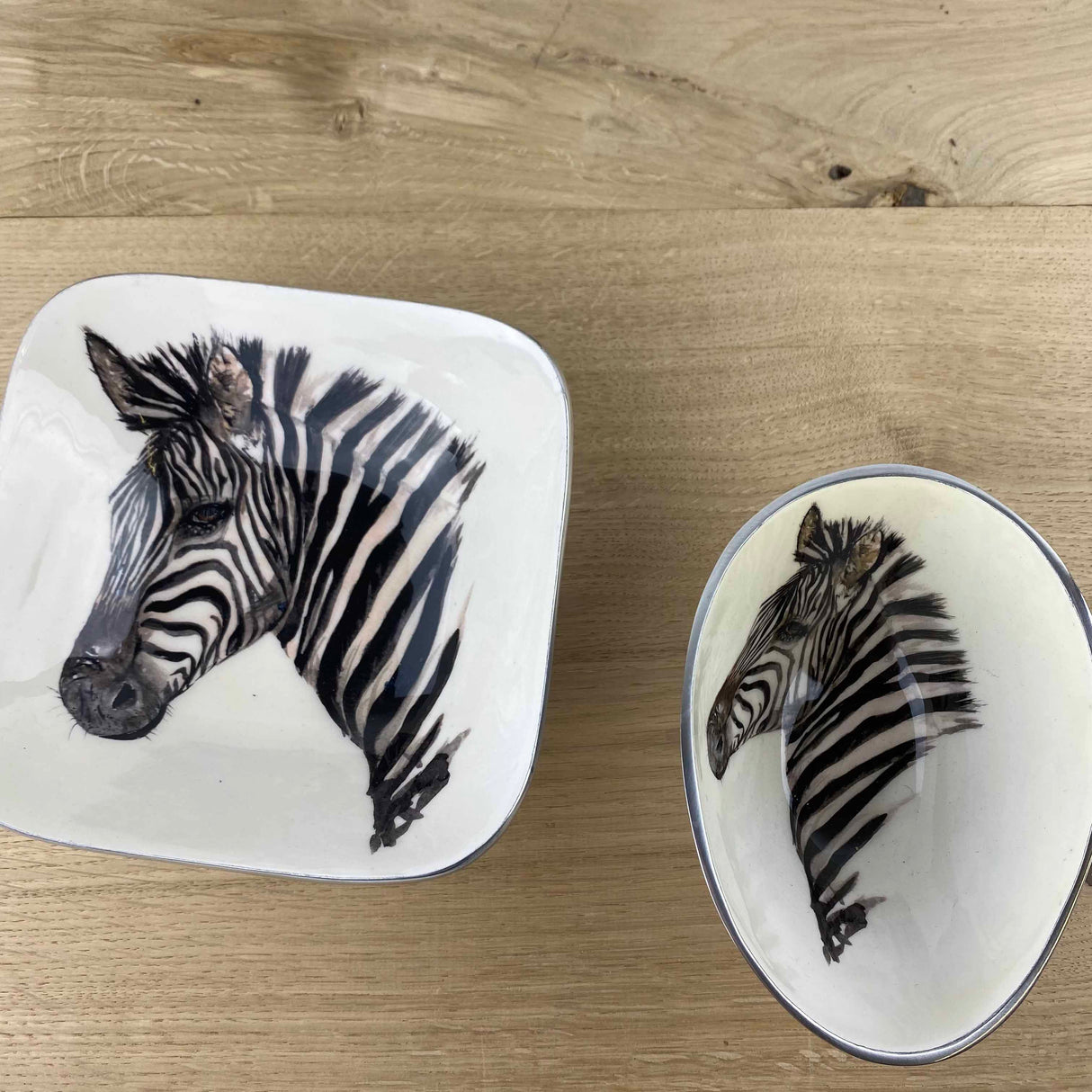 Zebra Oval Bowl by Tilnar Arts, fair trade producer, India